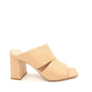 NEW Vince Nelda Sandals Womens 10 Block Heel Slide Nude Beige Simple Designer